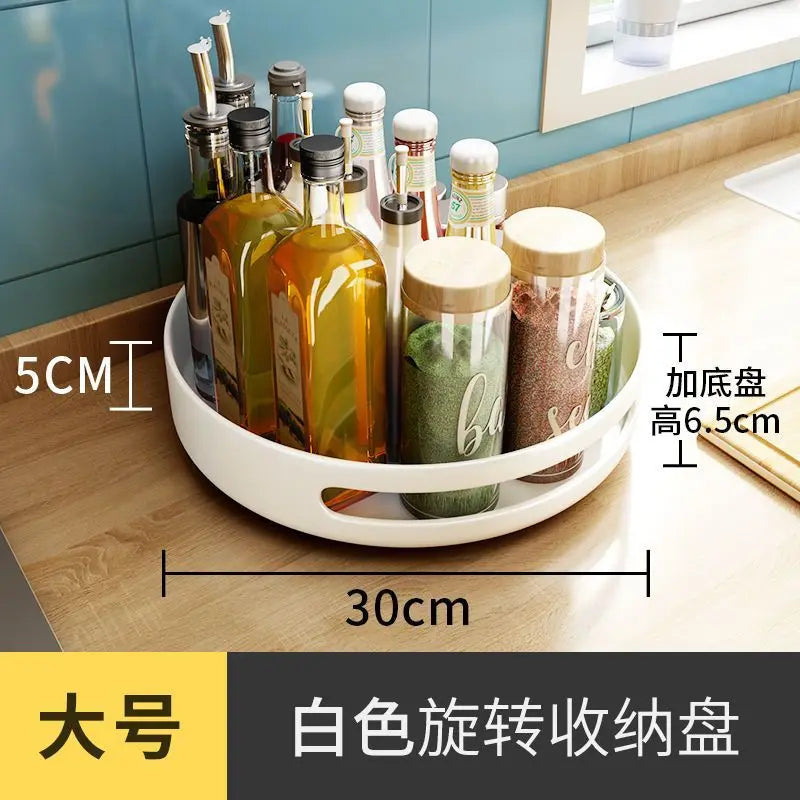360° Spinning Double-Layer Kitchen Storage Rack Thickened Steel Corner Shelf Adjustable Height Multipurpose Countertop Organizer