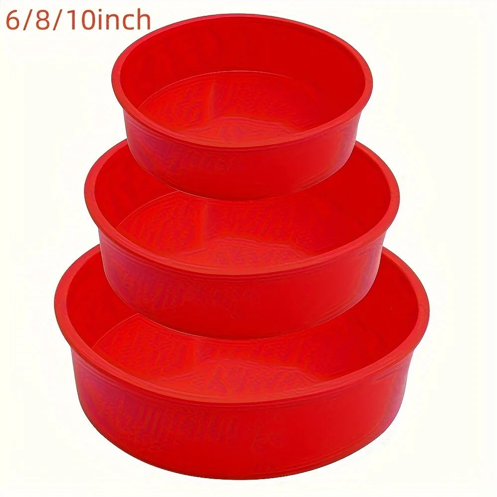 1/3/4pcs Cake Mold 4/6/8/10 inch Silicone Round Non-stick Tray Suitable for Kitchen Baking Cakes Reusable Kitchen Tools