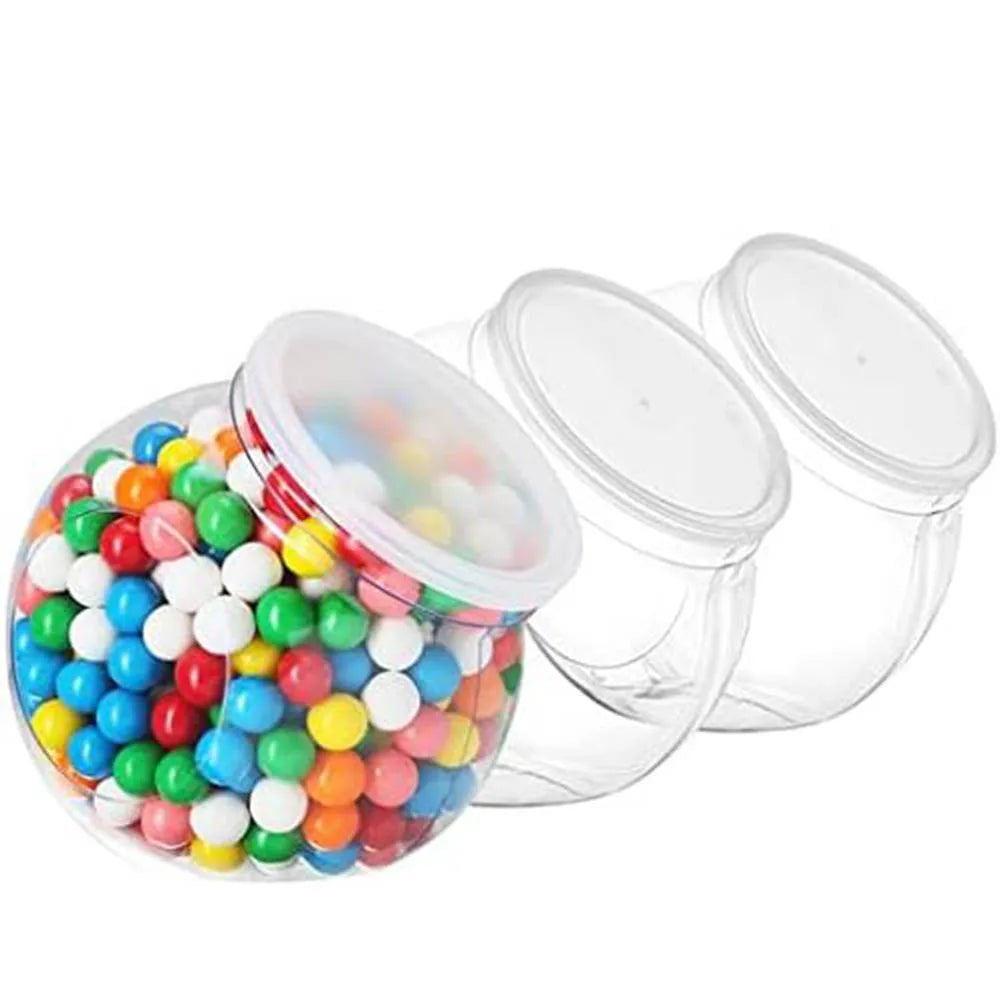 48oz Round Plastic Candy Jars with Lids for Candy Buffet,Kitchen & Office Desk,Plastic Jars with Lids for Candy,Cookies & Snacks