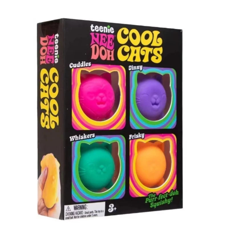 Schylling NEEDOH Cool Cat Squishy Toys Slow Rise Stress Relief Ball Sensory Fidget Toys for Adult Kids Anti-Anxiety Sensory Toys