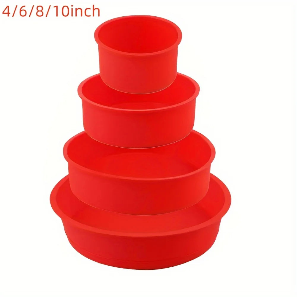 1/3/4pcs Cake Mold 4/6/8/10 inch Silicone Round Non-stick Tray Suitable for Kitchen Baking Cakes Reusable Kitchen Tools