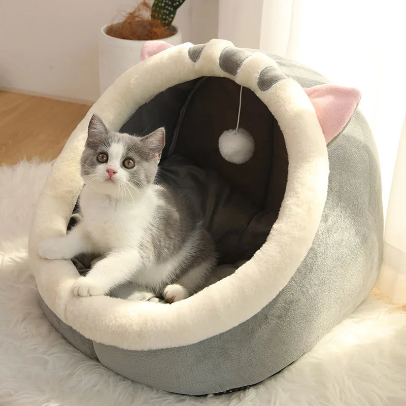 Deep Sleep Cat Bed Cartoon Pet Bed Foldable Removable Washable Pet Sleeping Bed for Small Dog Mat Bag Cave Cats Bed2025new
